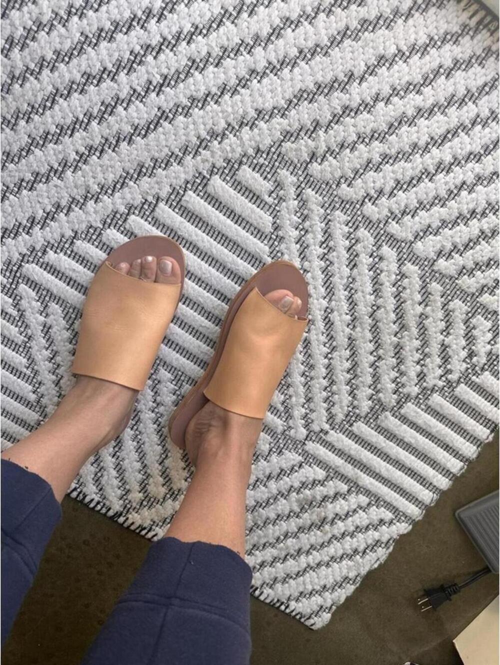 KYMA KALYMNOS OPEN TOE SLIDES - NATURAL TAN Size 38 Sandals - Picture 4 of 12